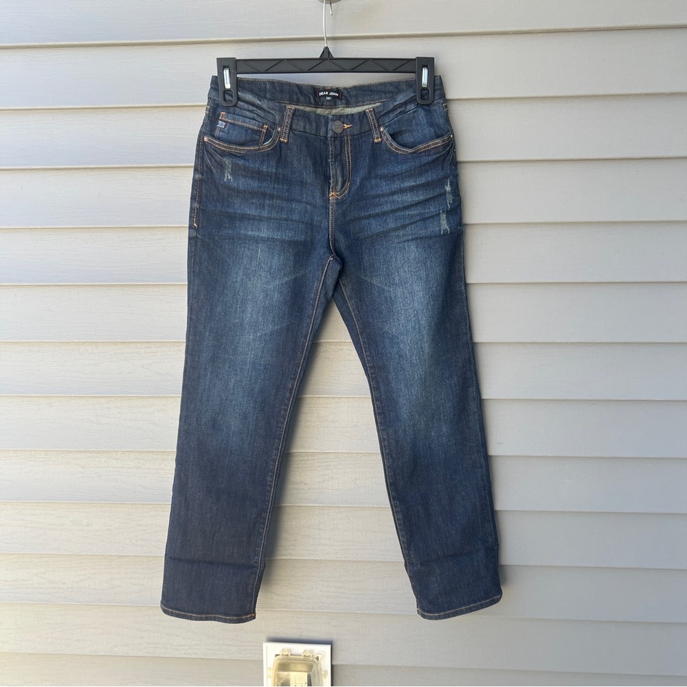Dear John Mid Rise Straight Leg Jeans Dark Wash Blue Valhalla Women’s Size 29P